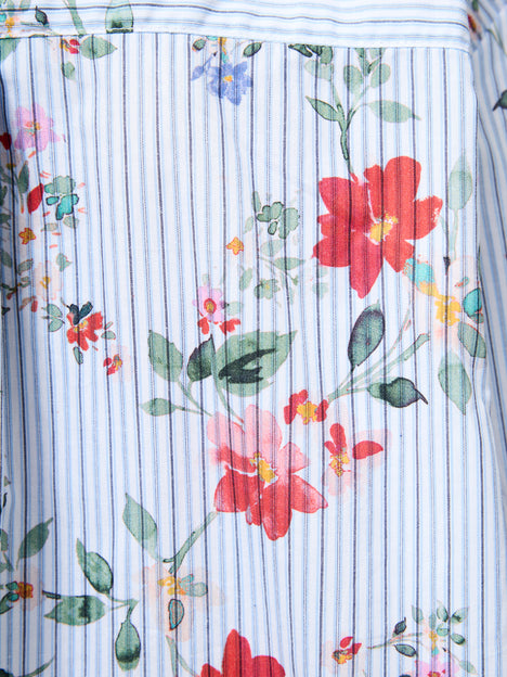 Floral Stripe Printed Long Sleeve Shirt