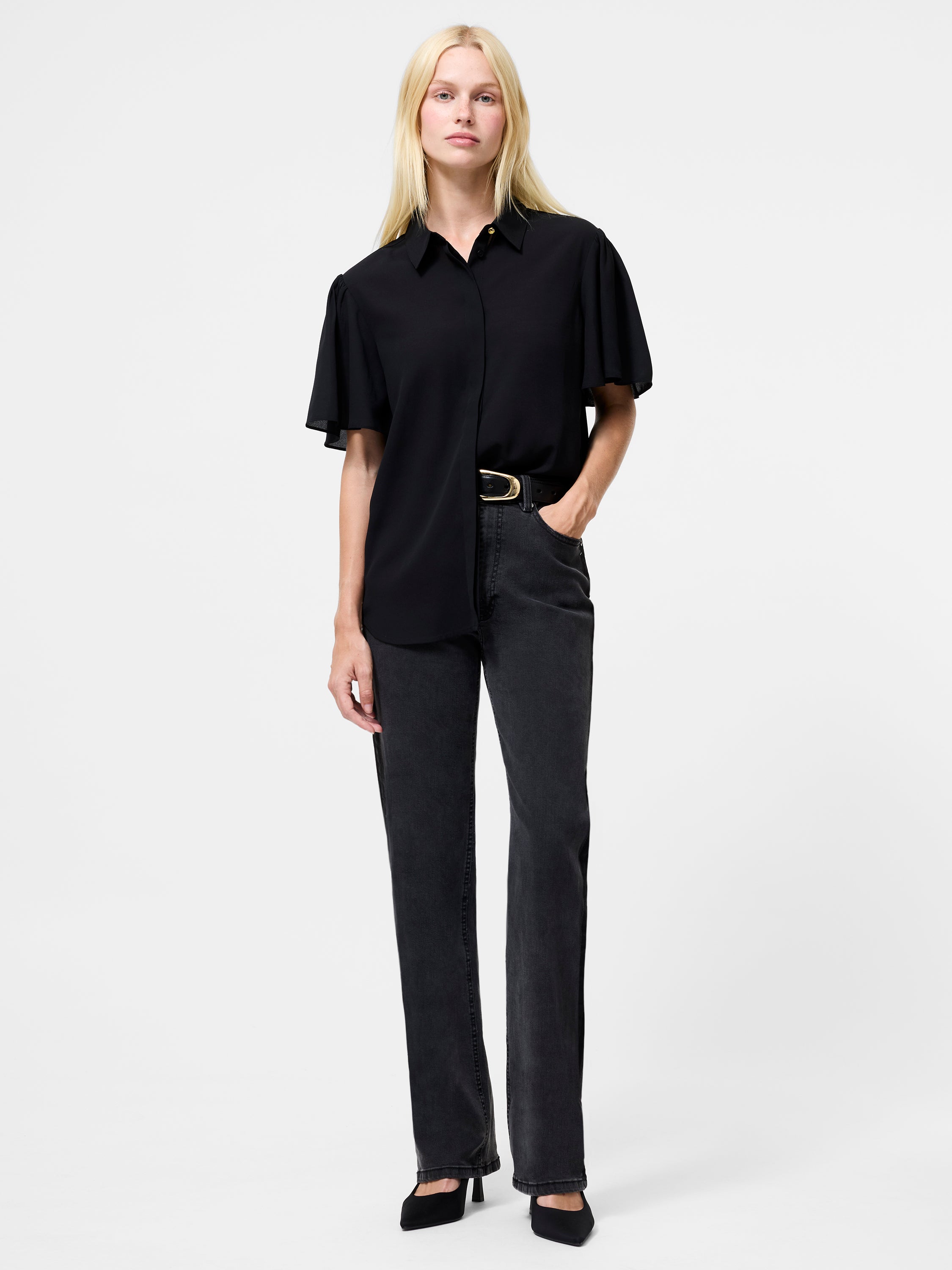 Mila Flutter Sleeve Shirt