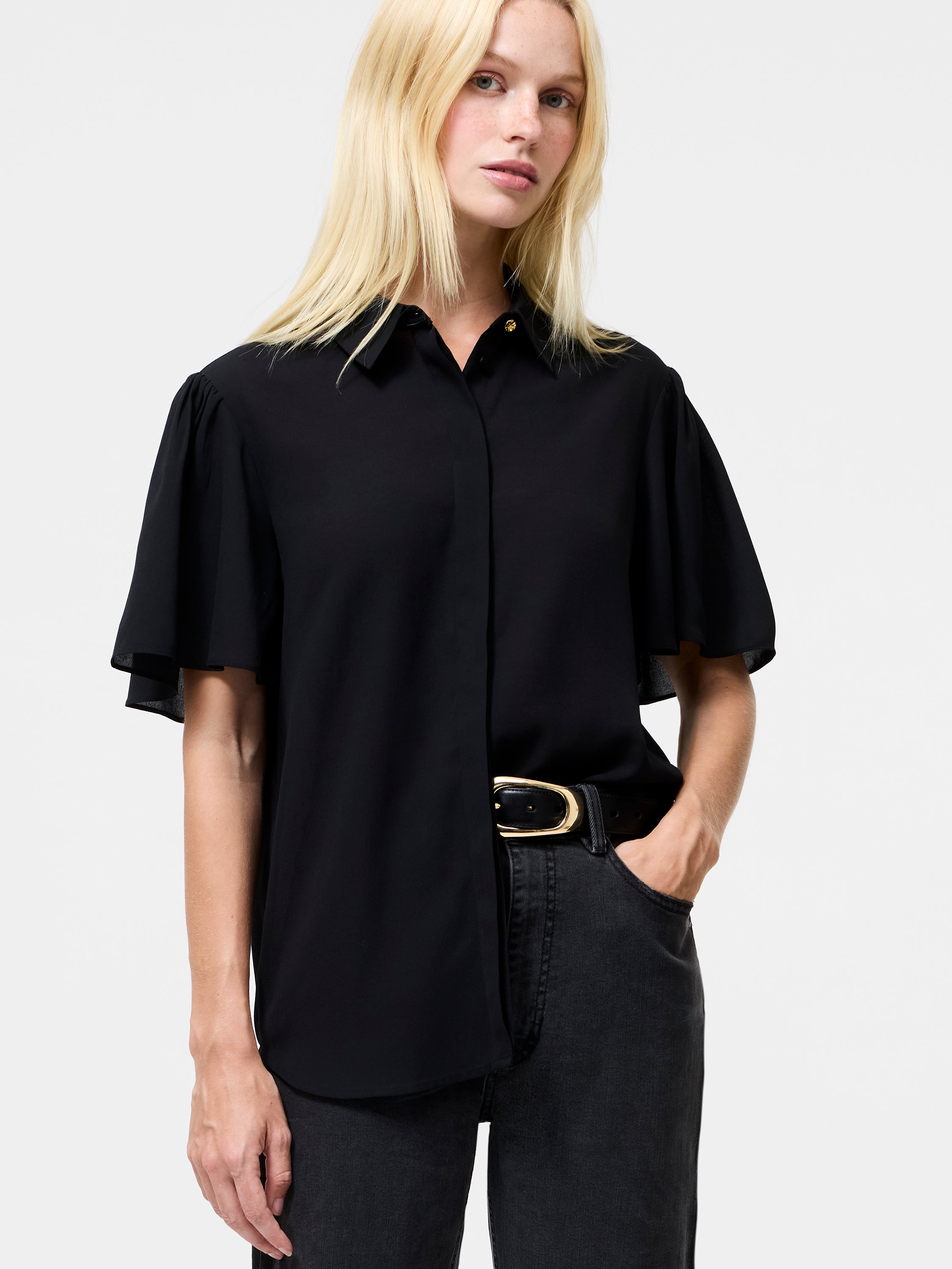 Mila Flutter Sleeve Shirt