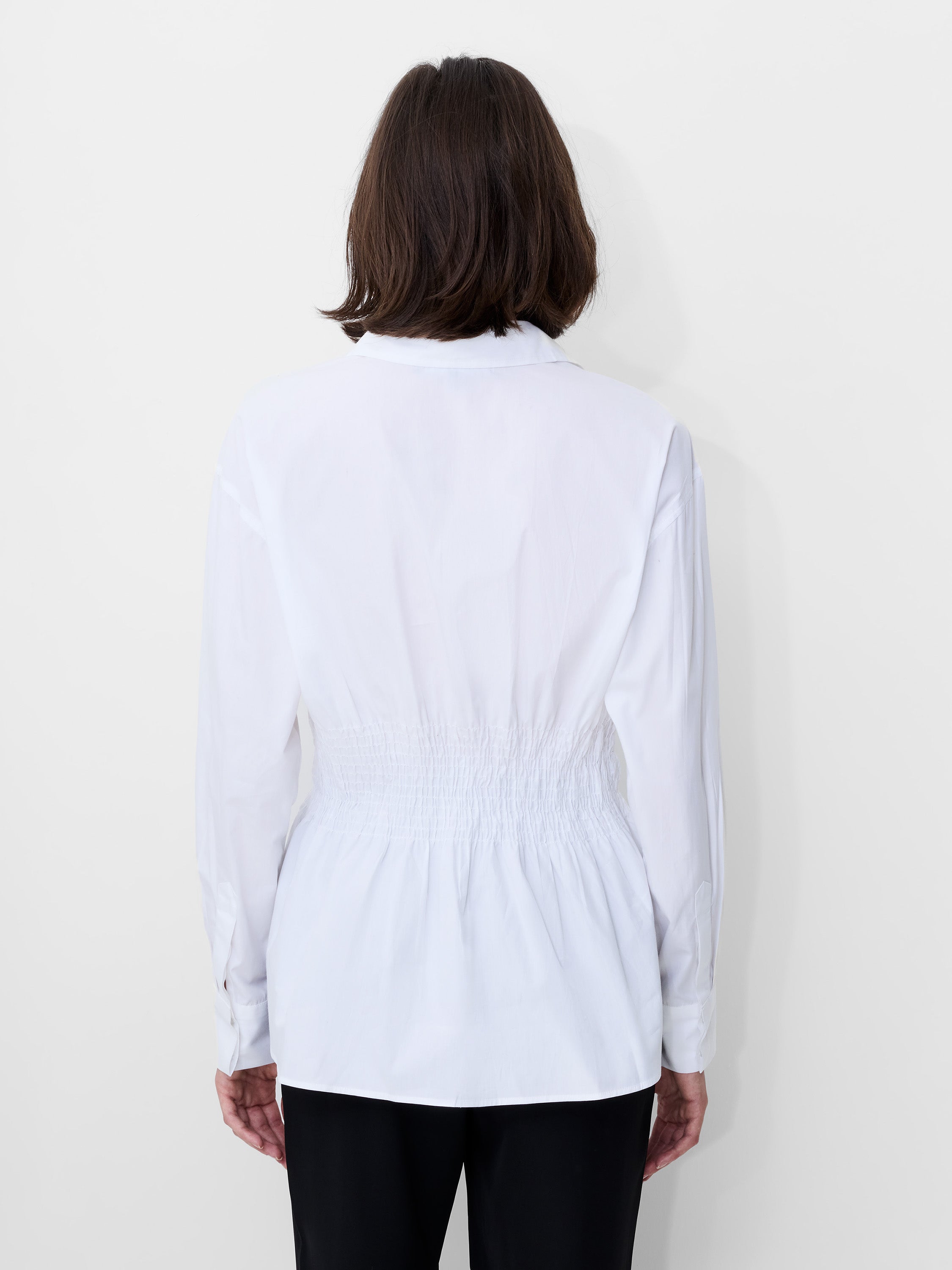 Cambria Cotton Smocked Button Down Shirt