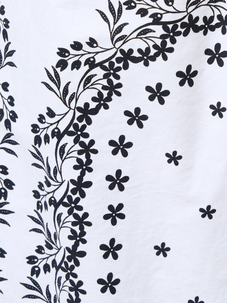 Cambria Cotton Floral Sleeve Tie Up Shirt