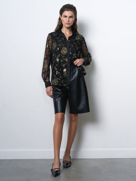 Roshene Sequin Long Sleeve Shirt