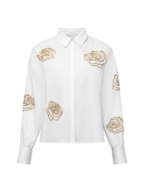 Alexis Cotton Floral Embellished Shirt