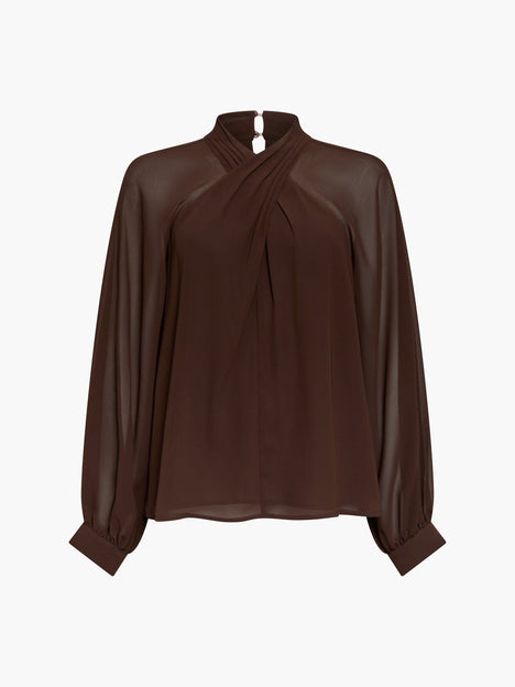 Eden Georgette Long Sleeve Wrap Blouse