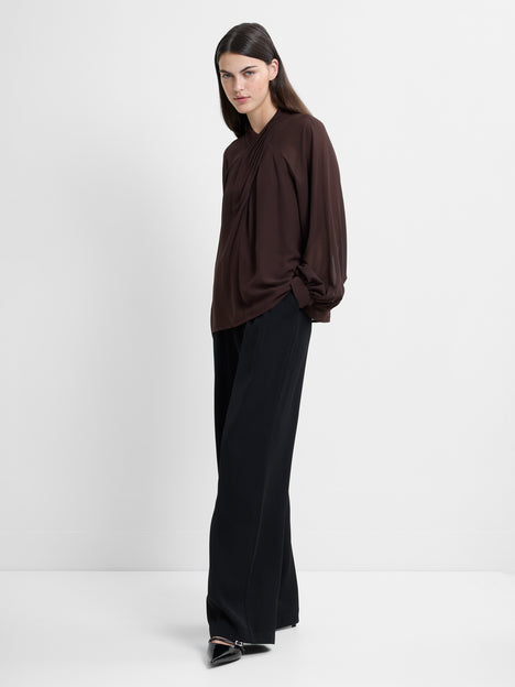Eden Georgette Long Sleeve Wrap Blouse