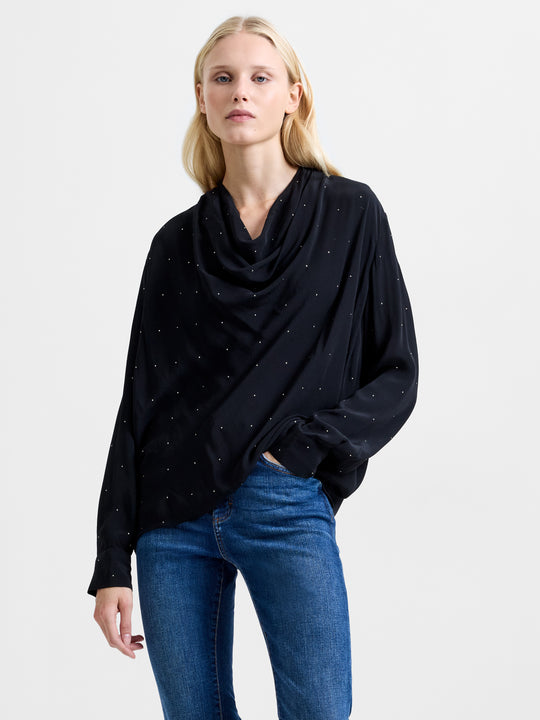 Renaya Diamante Draped Blouse