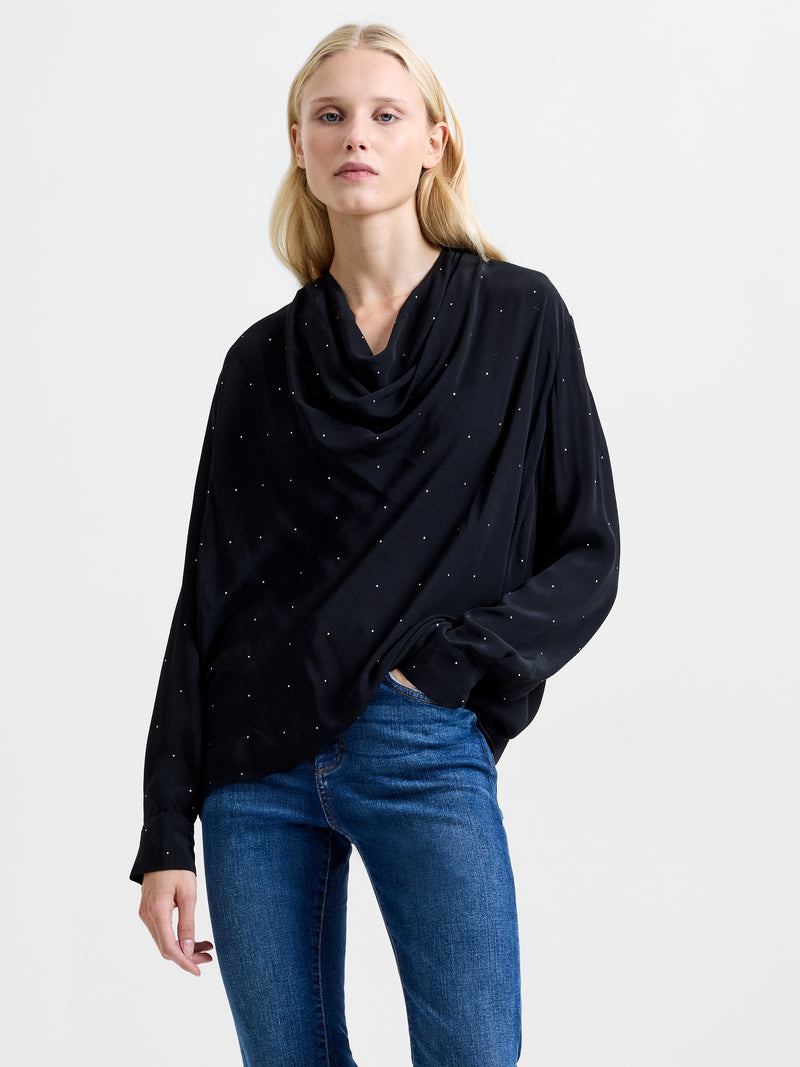 Renaya Diamante Draped Blouse