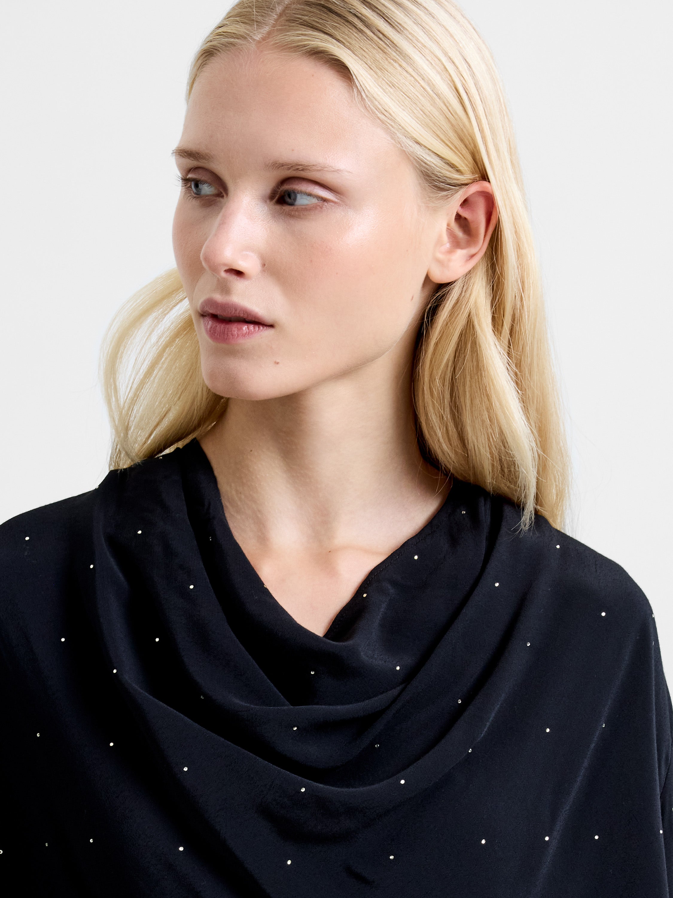 Renaya Diamante Draped Blouse