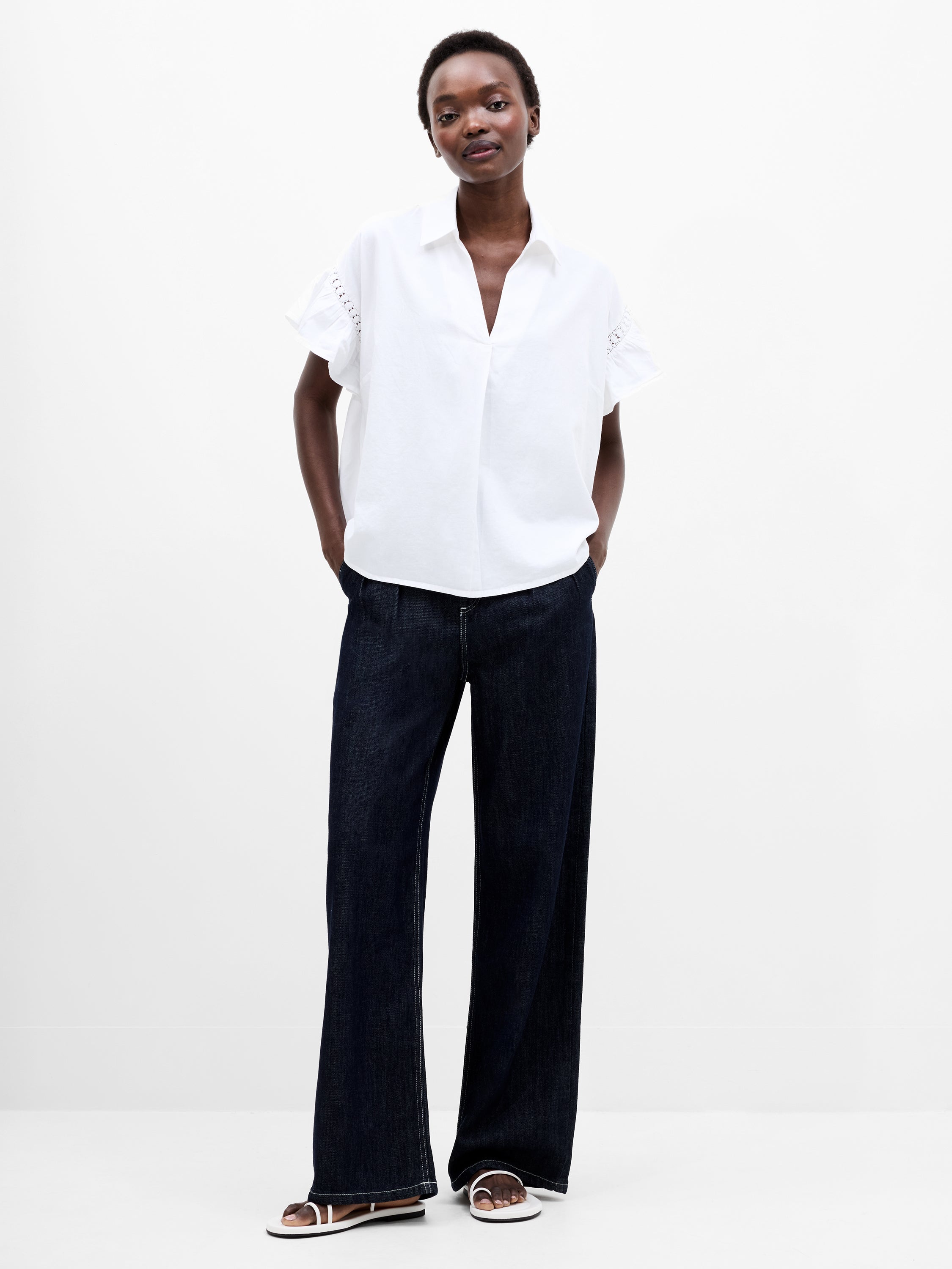 Trim Popover Shirt