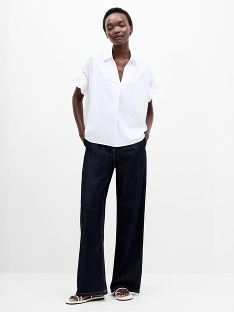 Trim Popover Shirt