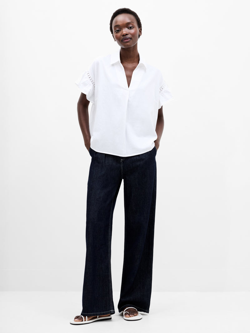 Trim Popover Shirt