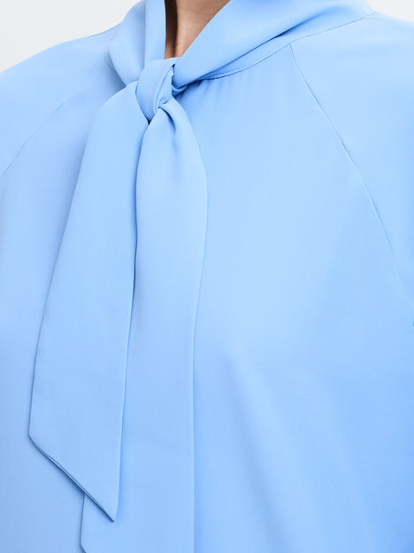 Crepe Tie Neck Blouse