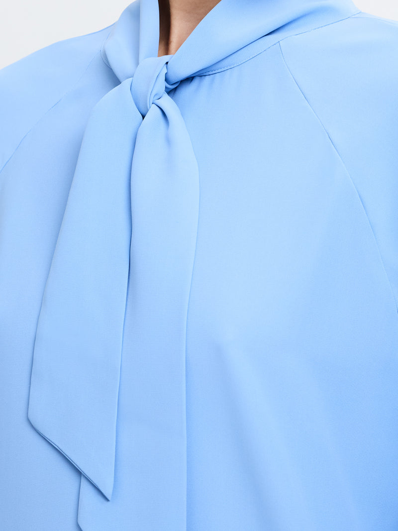 Crepe Tie Neck Blouse