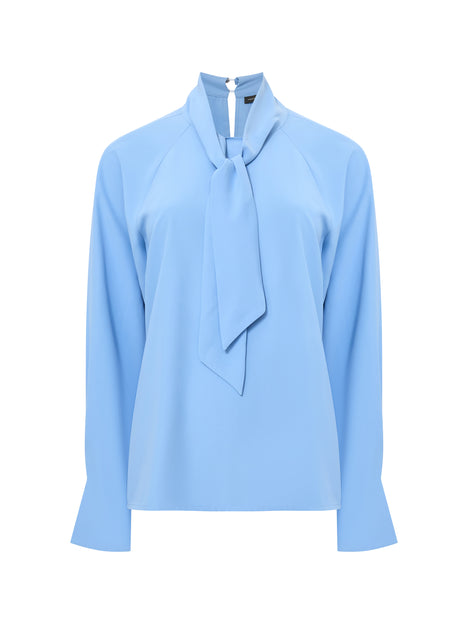 Crepe Tie Neck Blouse