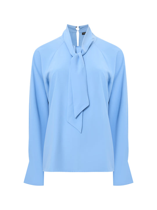 Crepe Tie Neck Blouse