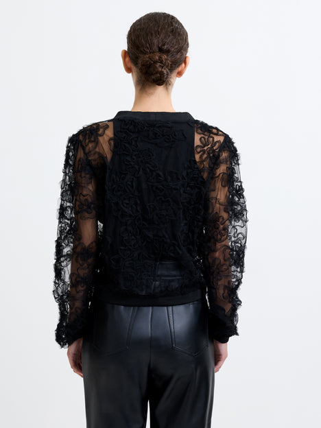 Applique Mesh Cardigan