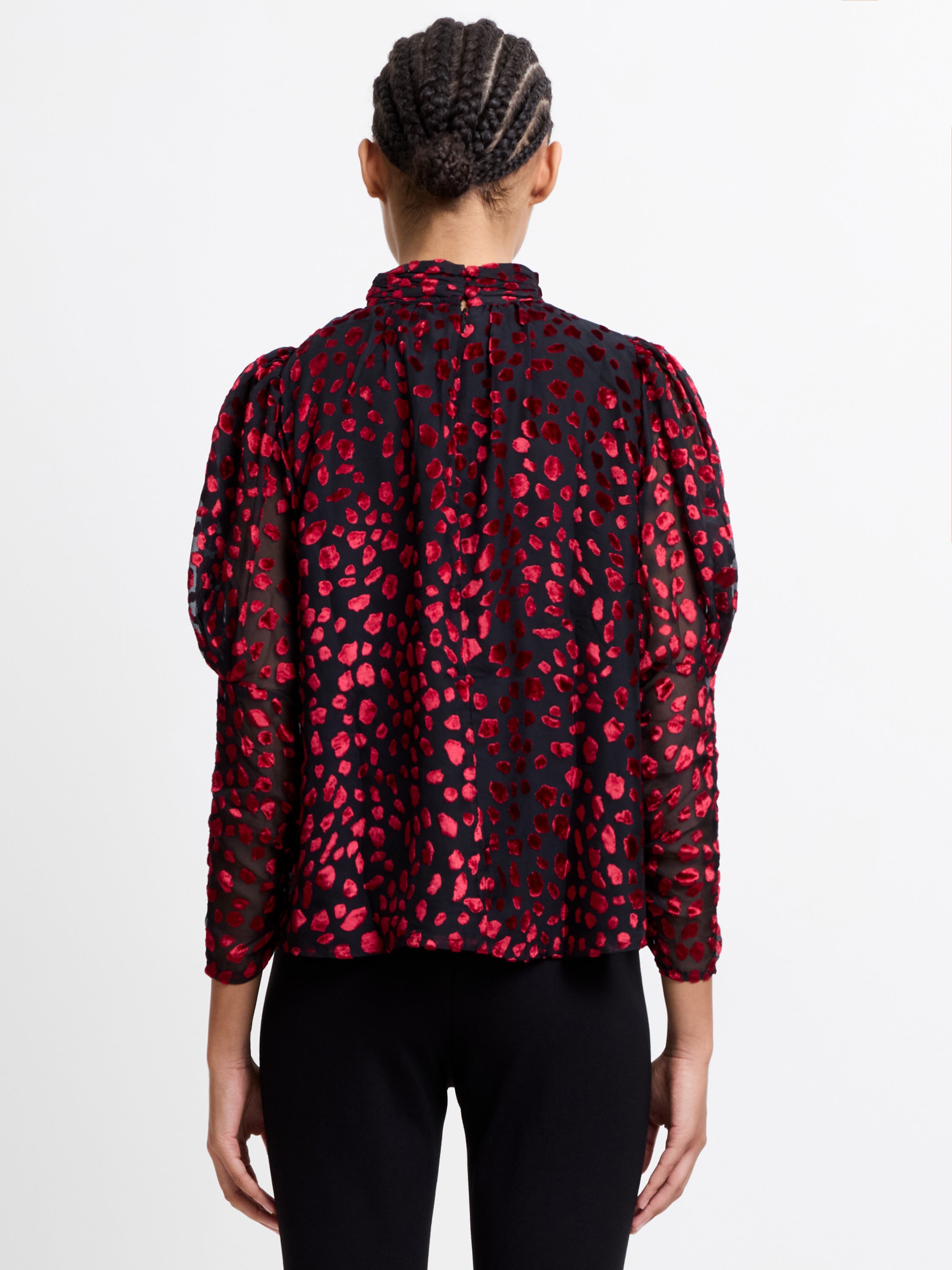 Devore Gathered Keyhole Top Blackout/Bkd Cherry | French Connection UK