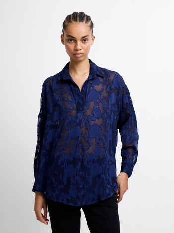 Devore Satin Popover Shirt