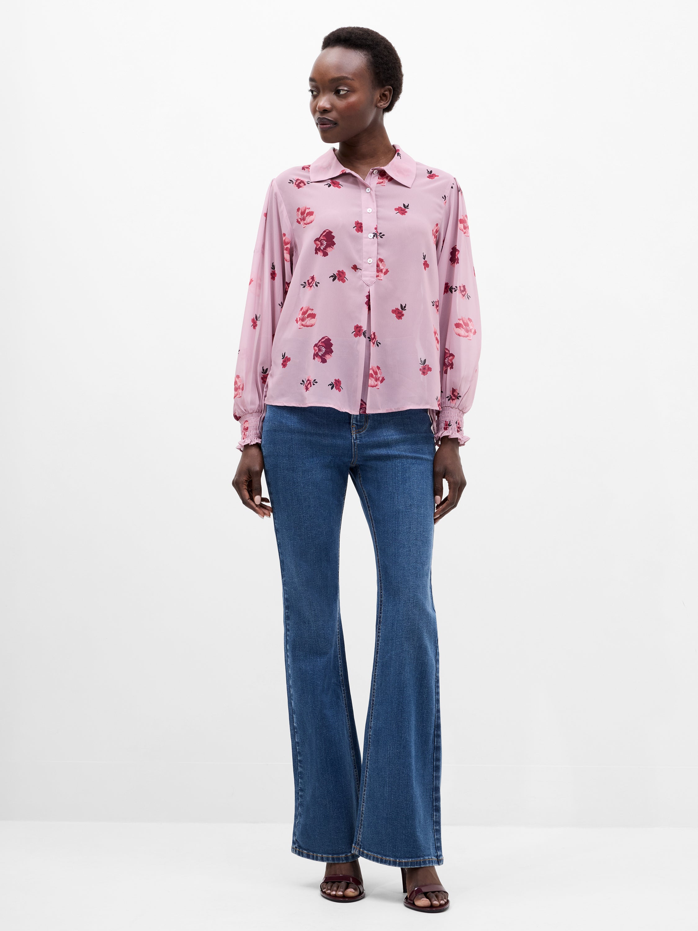 Ella Rose Georgette Long Sleeve Shirt