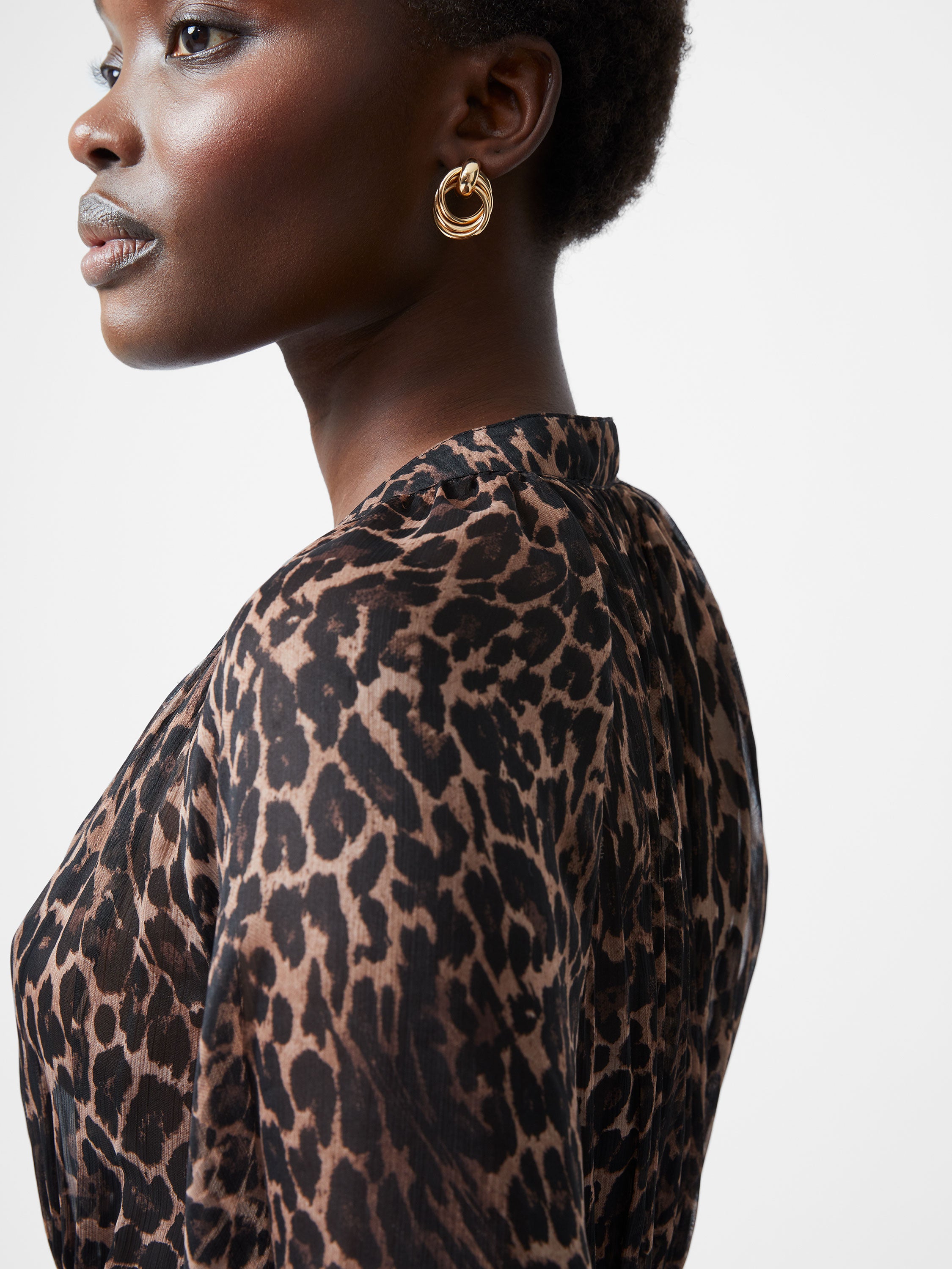 Emina Chiffon Leopard Print Top