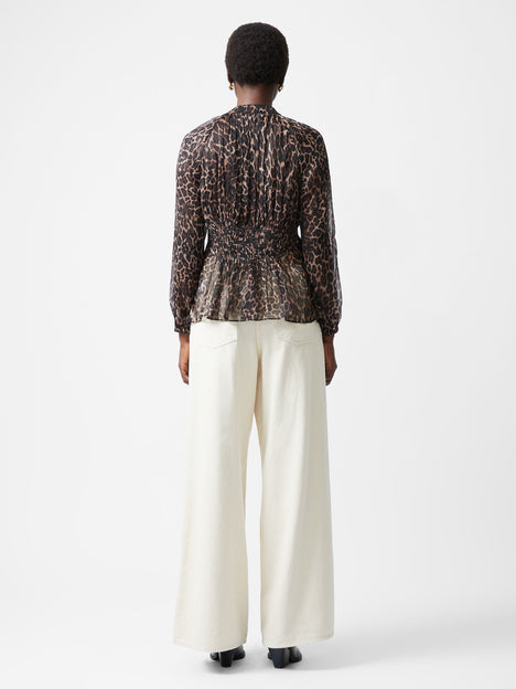 Emina Chiffon Leopard Print Top