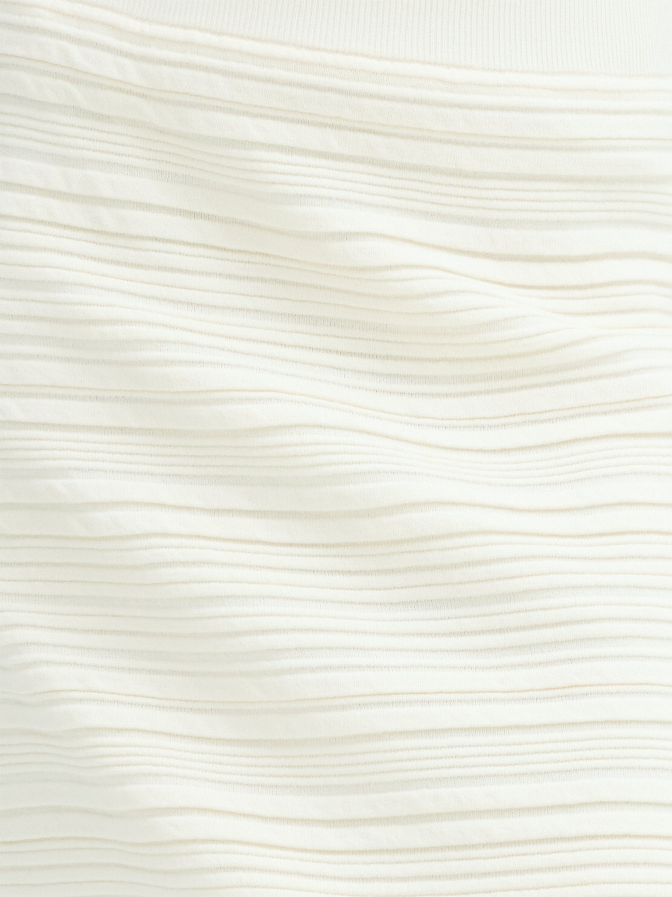 Mayim Ribbed Knit Cream Midi Skirt