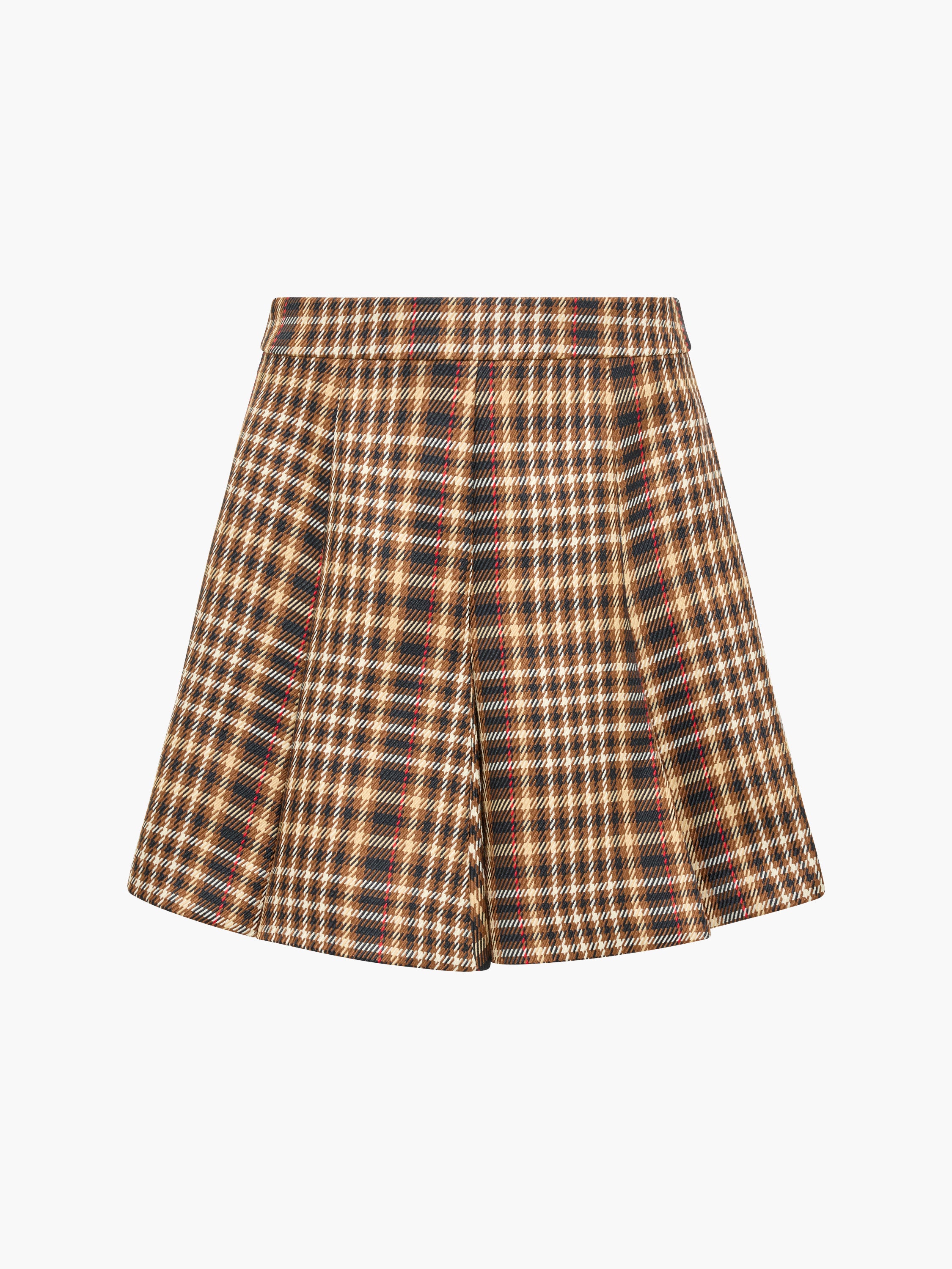 Tasha Brown Checked Mini Skirt