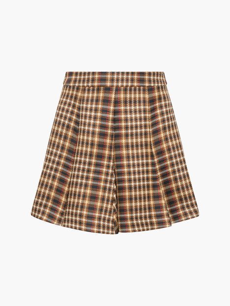 Tasha Brown Checked Mini Skirt