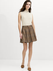 Tasha Brown Checked Mini Skirt