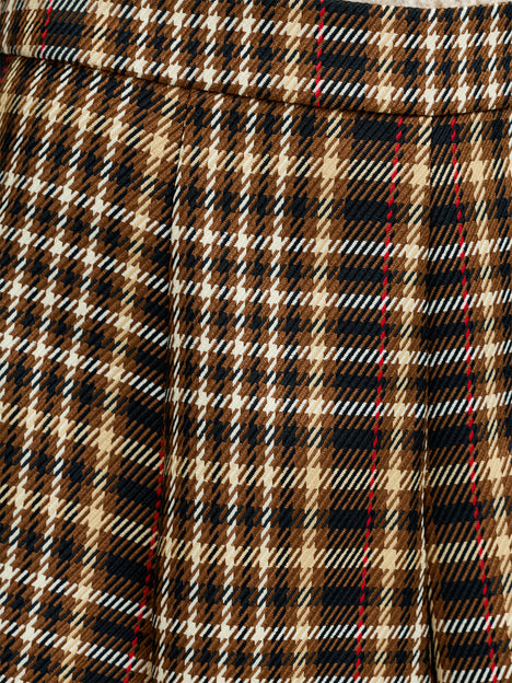 Tasha Brown Checked Mini Skirt