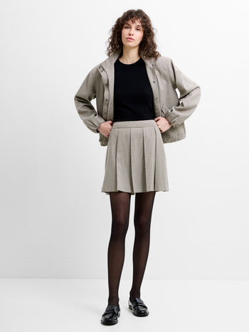 Shayla Prince of Wales Check Pleated Mini Skirt