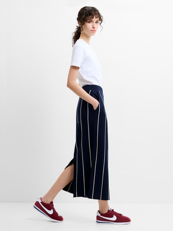 Sunday Sweat Striped Midi Skirt