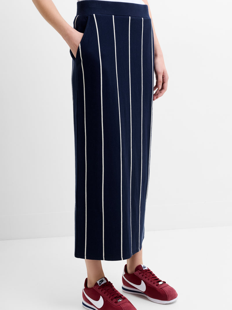 Sunday Sweat Striped Midi Skirt