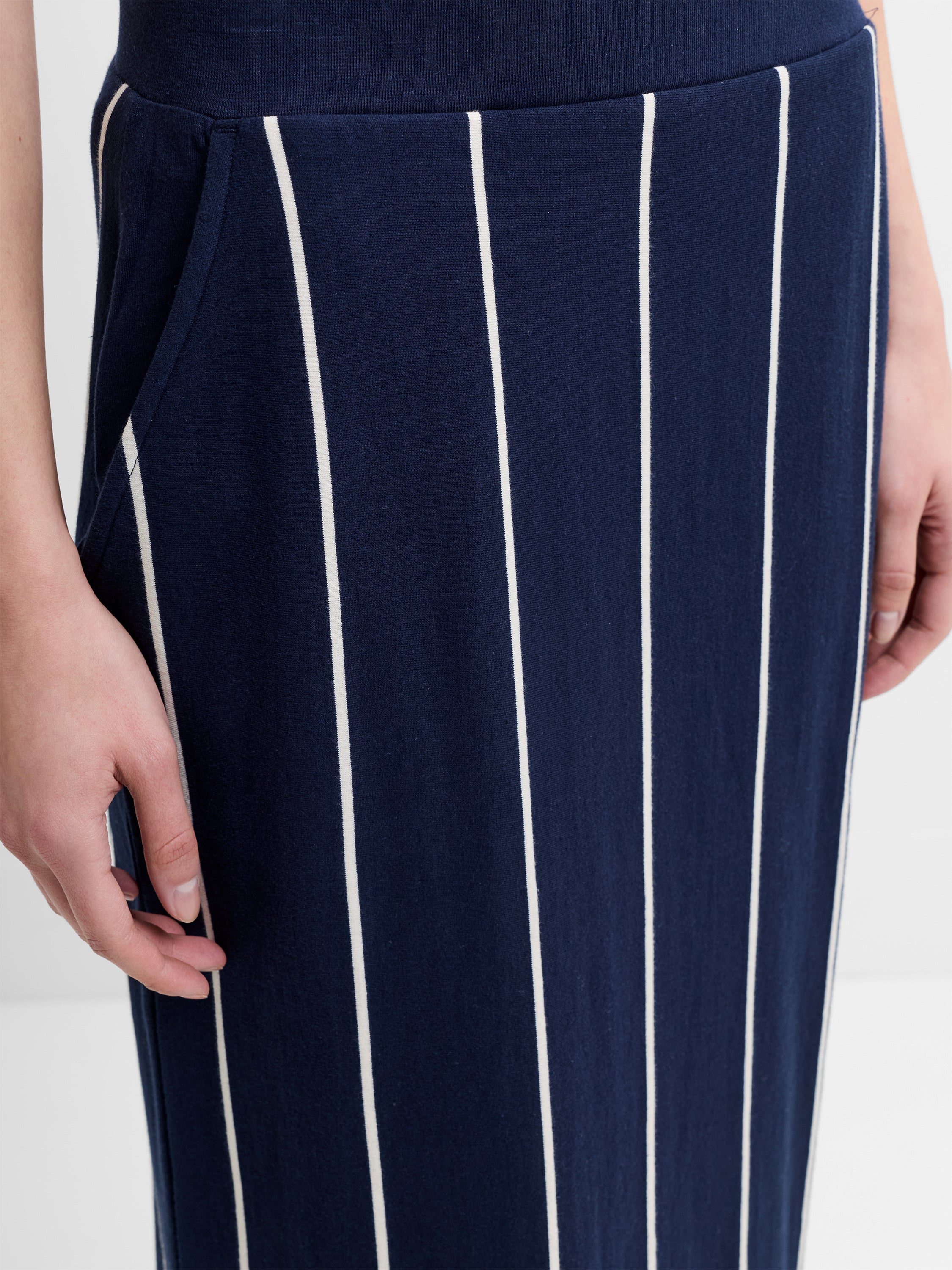 Sunday Sweat Striped Midi Skirt
