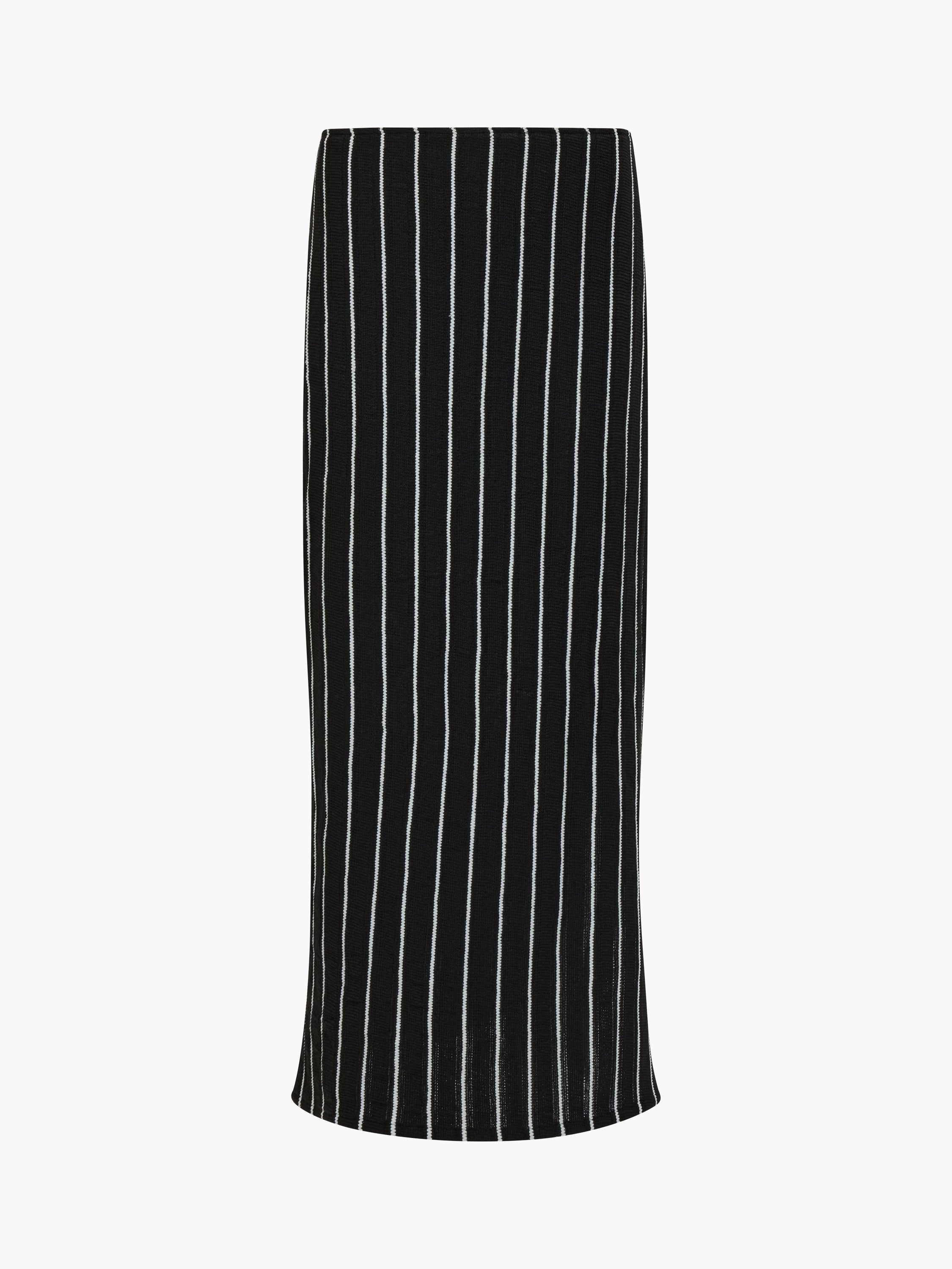 Crochet Knit Striped Black Maxi Skirt Black/Summer White | French