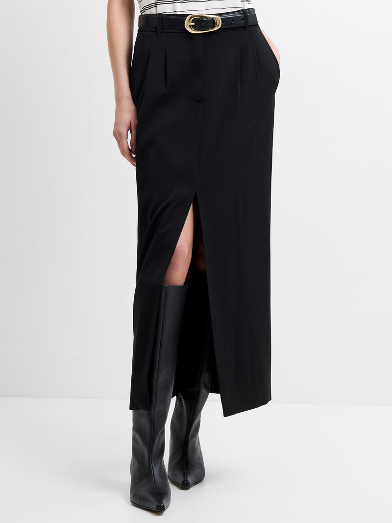 Harry Tailored Front Slit Midi Skirt