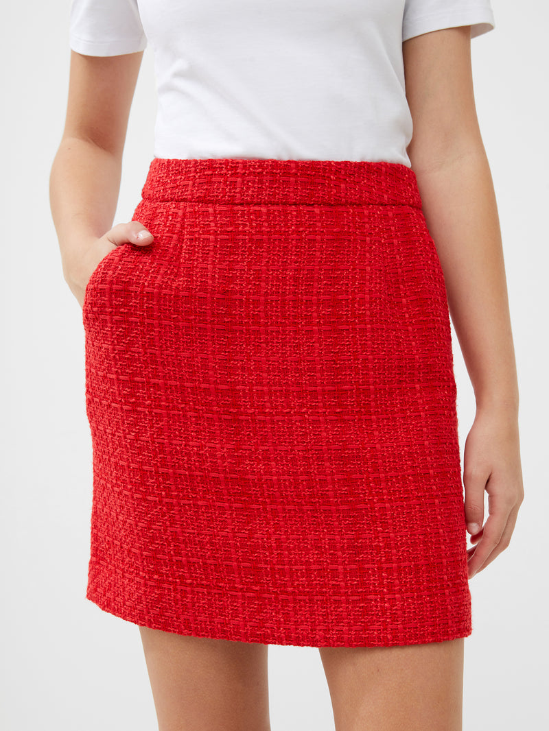 Azzurra Tweed Mini Skirt Royal Scarlet | French Connection UK