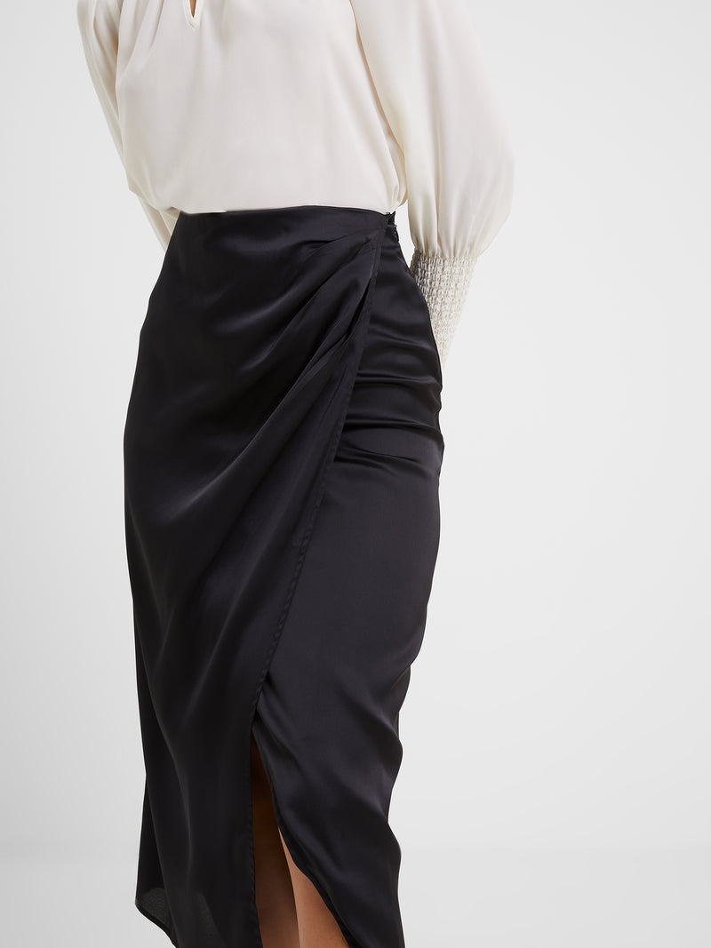 Satin on sale wrap skirt