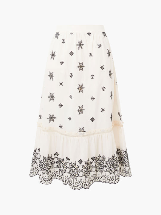 Embroidered Felicity Midi Skirt