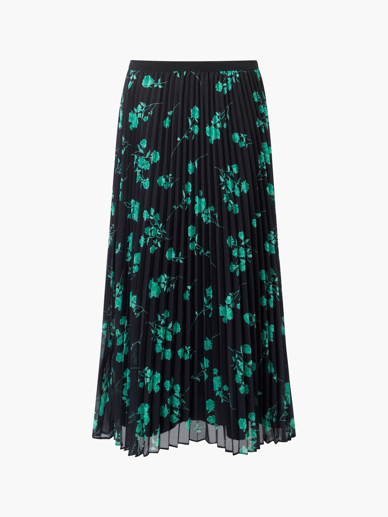 Alessandra Recycled Pleated Skirt Blackout Minted Green French Connection UK