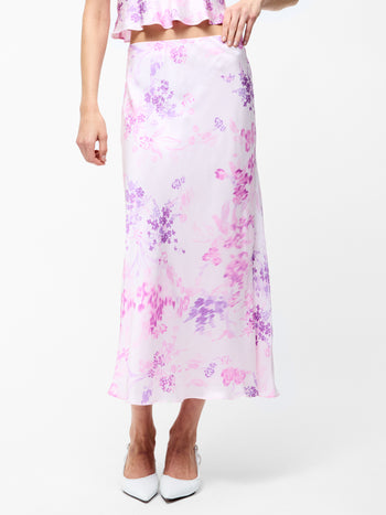 Elyria Oona Satin Midi Skirt