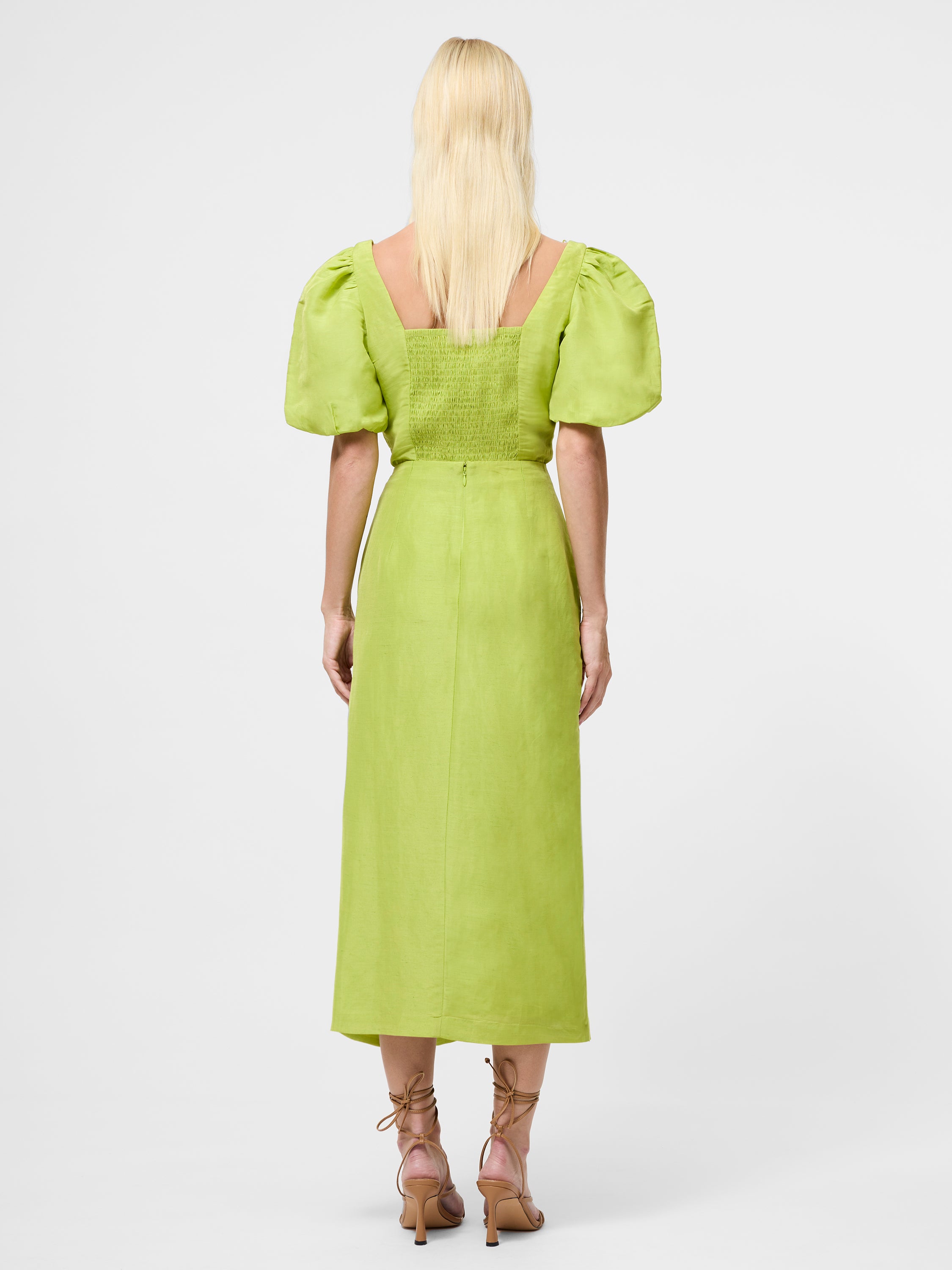Islay Linen Ruffle Midi Skirt