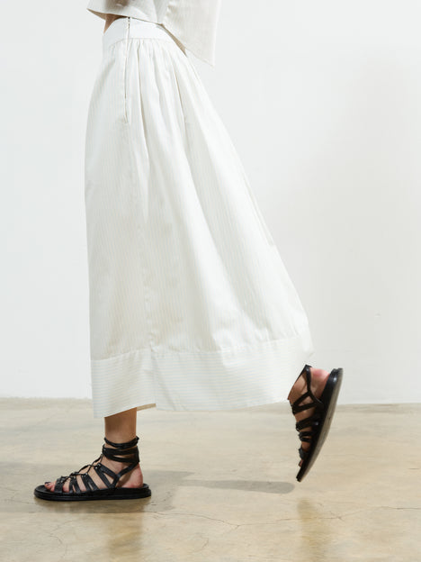Pinstripe Poplin Maxi Skirt
