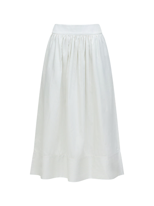 Pinstripe Poplin Maxi Skirt