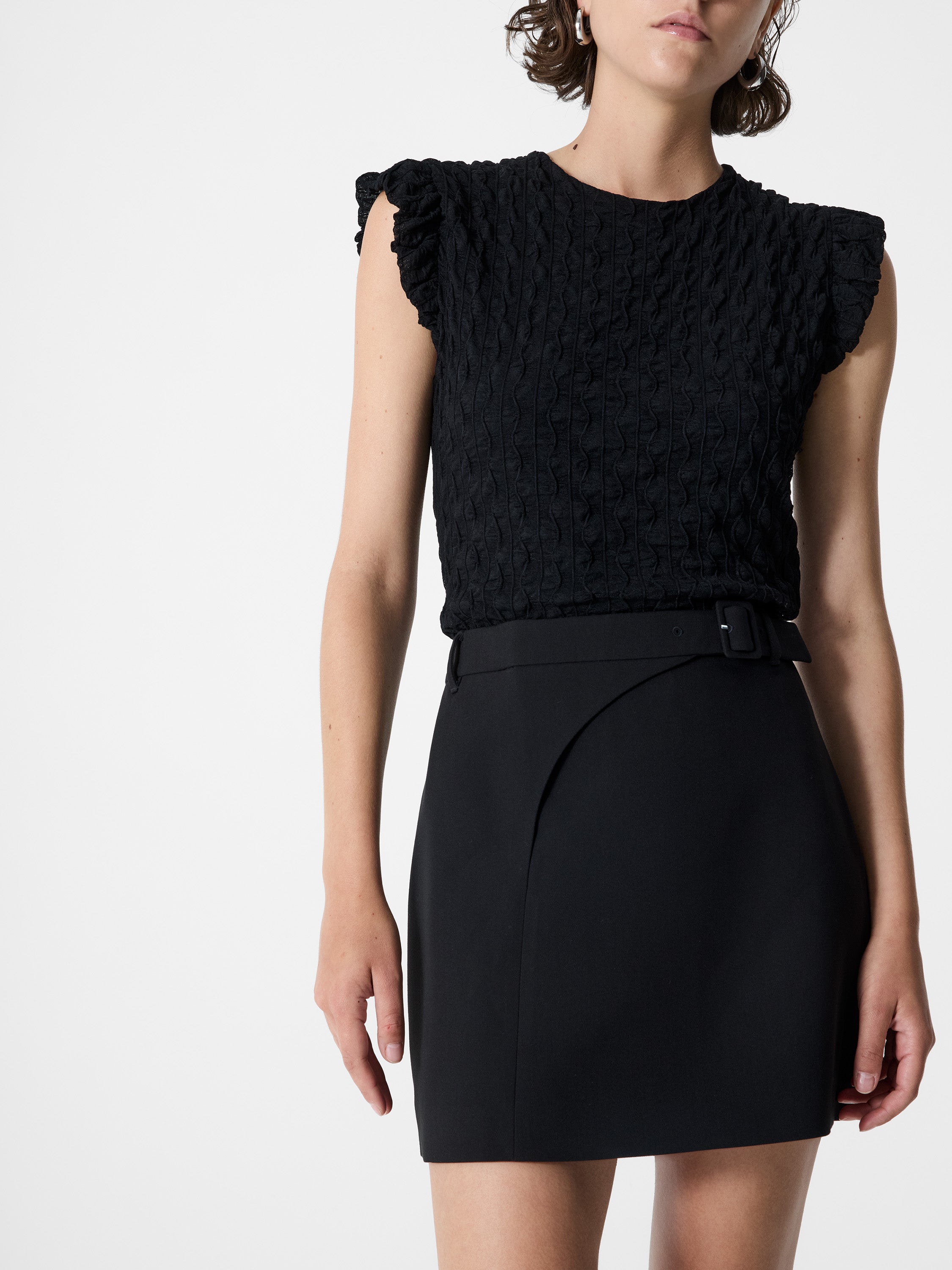 Azra Twill Mini Skirt Black | French Connection UK
