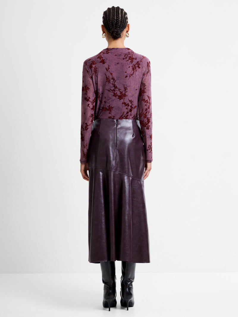 Kayleigh PU Fluted Midi Skirt