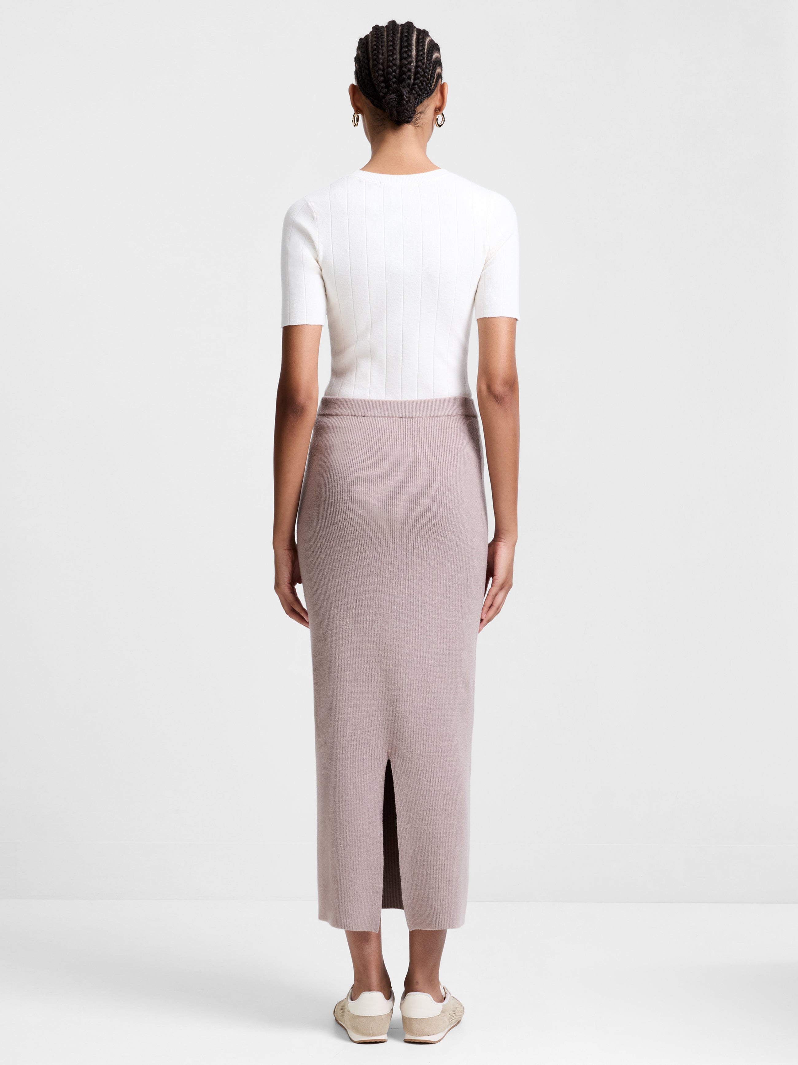 Ava Knitted Straight Midi Skirt