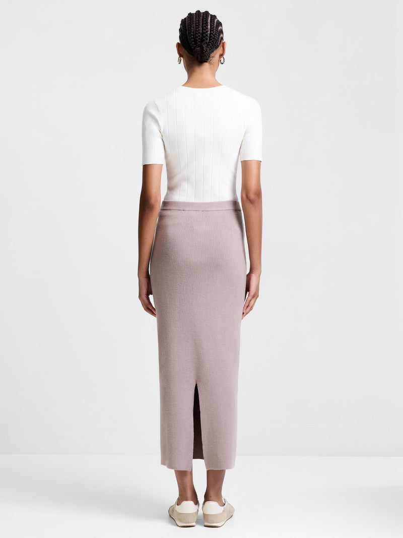 Ava Knitted Straight Midi Skirt