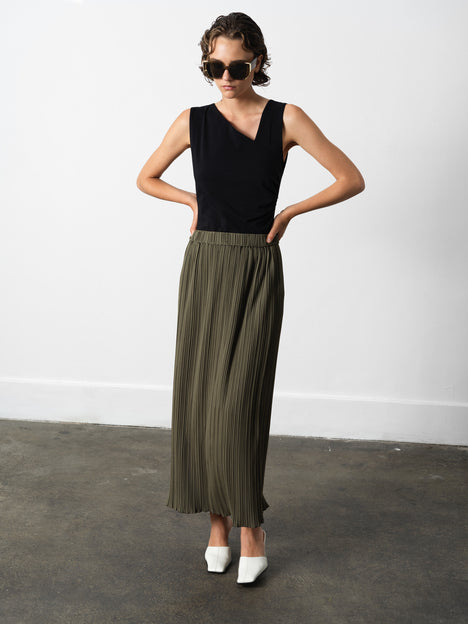 Niri Plisse Column Maxi Skirt