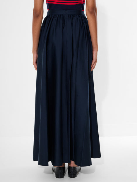 Sateen Weave Cotton Maxi Skirt